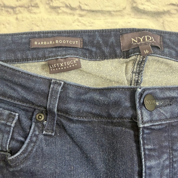 NYDJ Barbara Bootcut Dark Indigo Flare Jeans w/Lift Tuck Technology. Size 16. - Picture 7 of 7